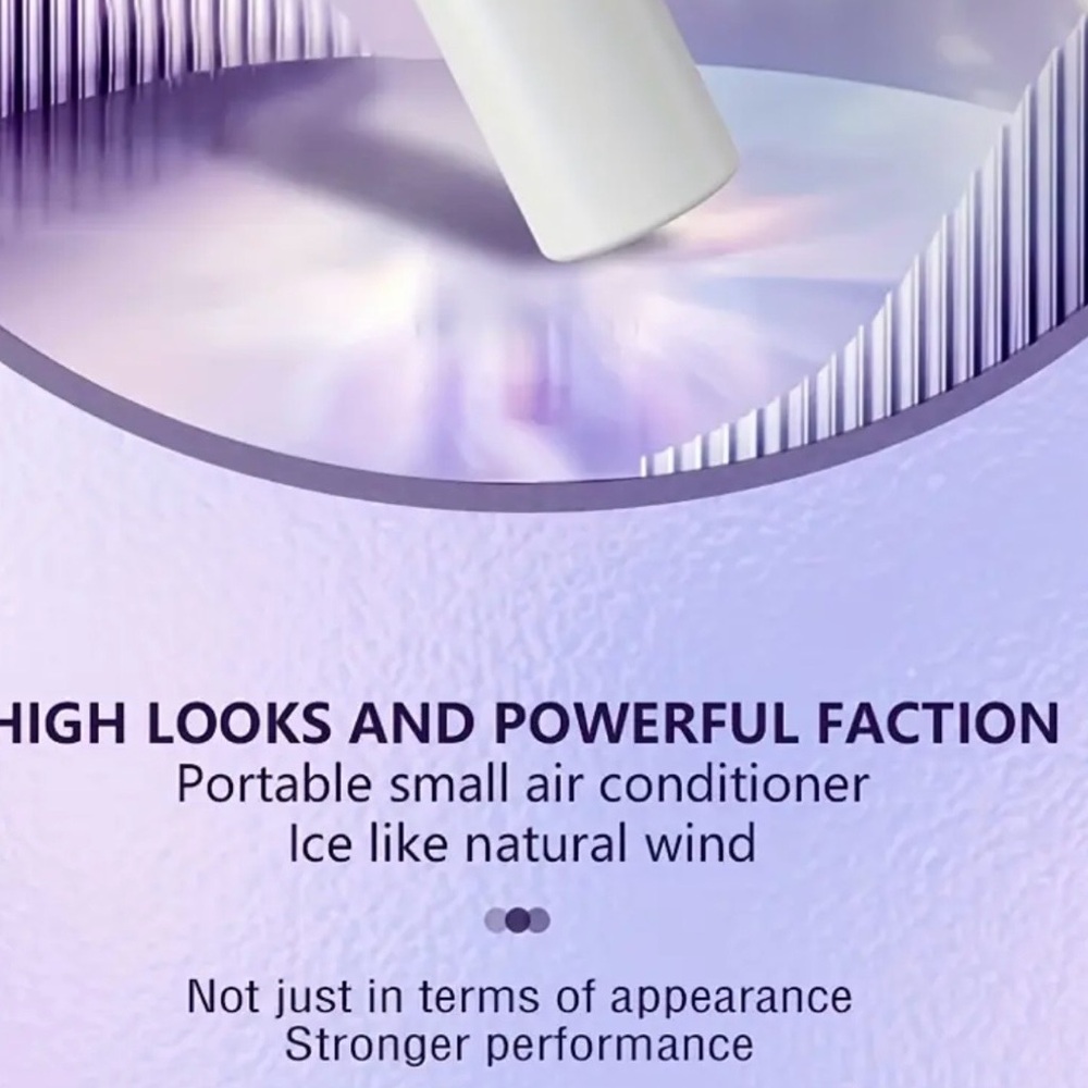 Portable Mini Fan-NIB in Lavender, White or Black USB Cord & 3 modes &Tilt fan - Picture 7 of 16